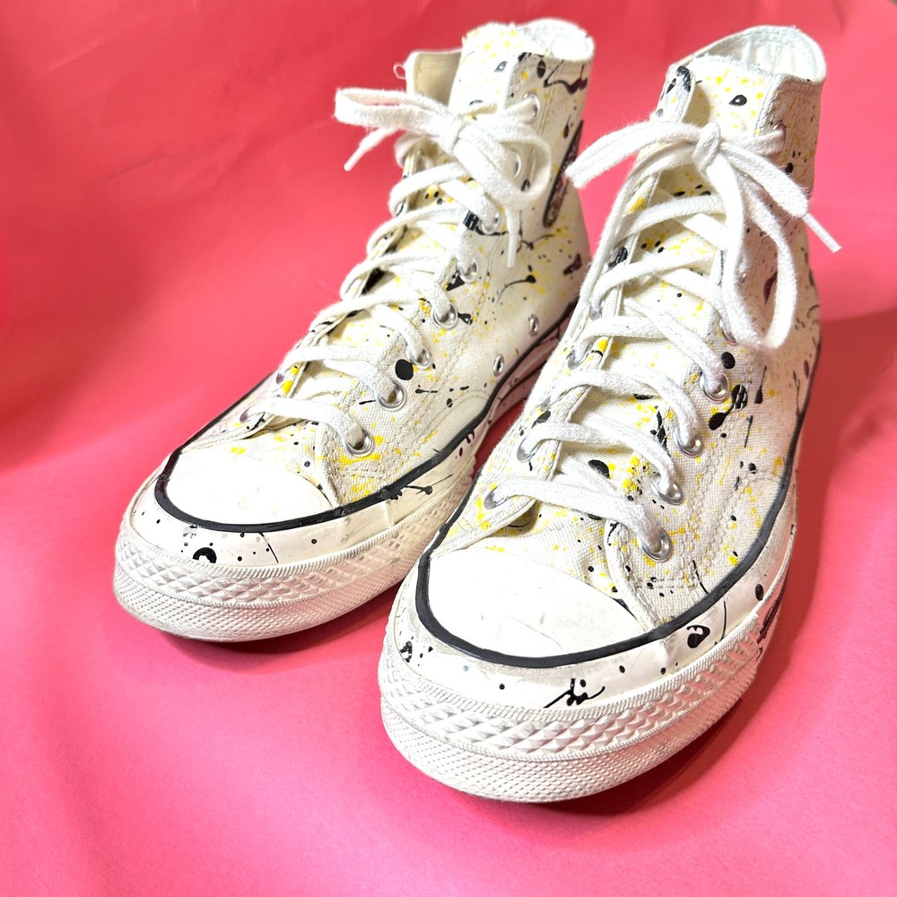 Converse Chuck Taylor 70 Paint Splatter Egret Shoe Unisex Womens Sz 11/ Men Sz 9